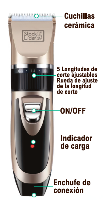 Máquina cortapelo mascotas USB