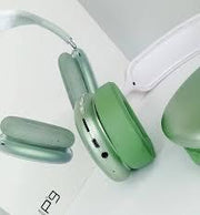Auriculares Bluetooth verdes con micrófono