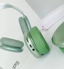Auriculares Bluetooth verdes con micrófono
