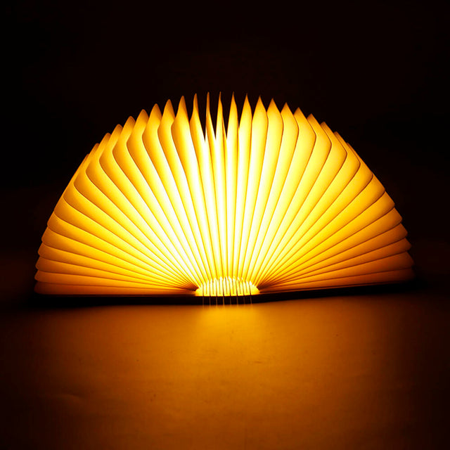 Lámpara libro plegable de madera LED