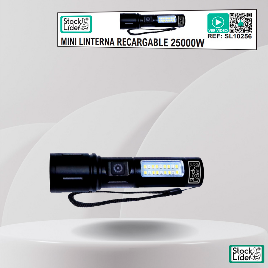 Mini linterna recargable USB compacta