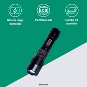 Linterna potente LED recargable USB-C