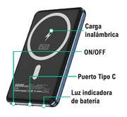 Powerbank inalámbrico magnético 5000 mAh