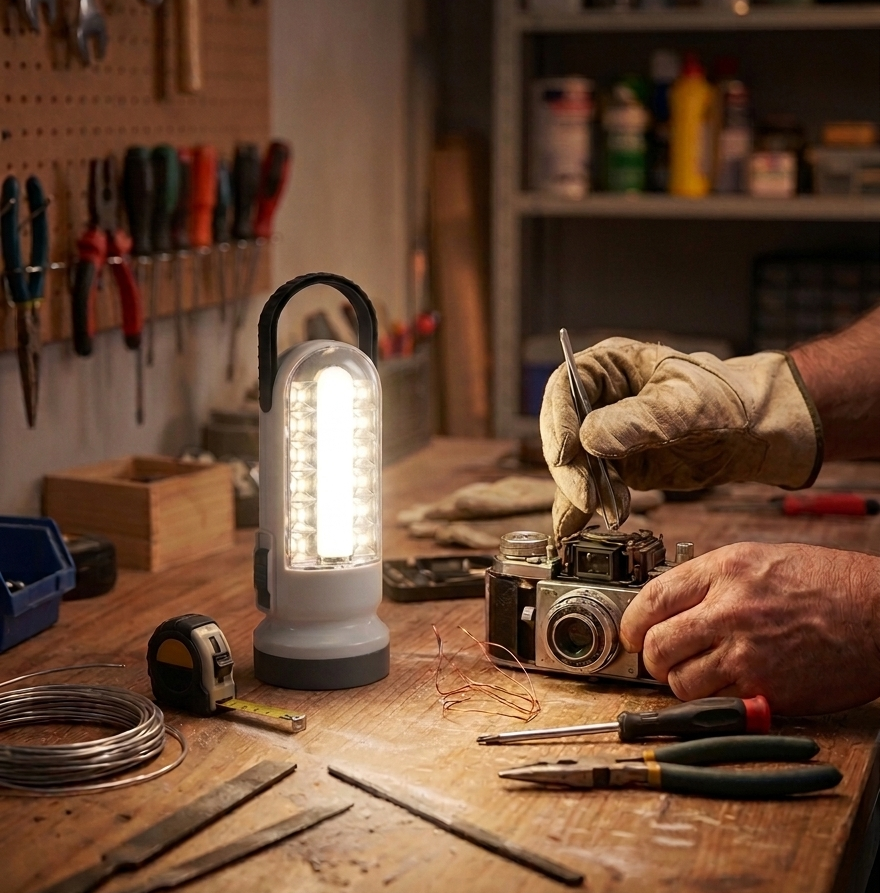 Lámpara de trabajo LED + COB portátil