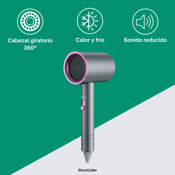 Secador iónico portátil para brillo diario