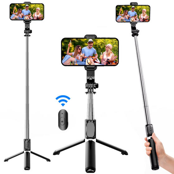 Palo selfie Q02 extensible con trípode