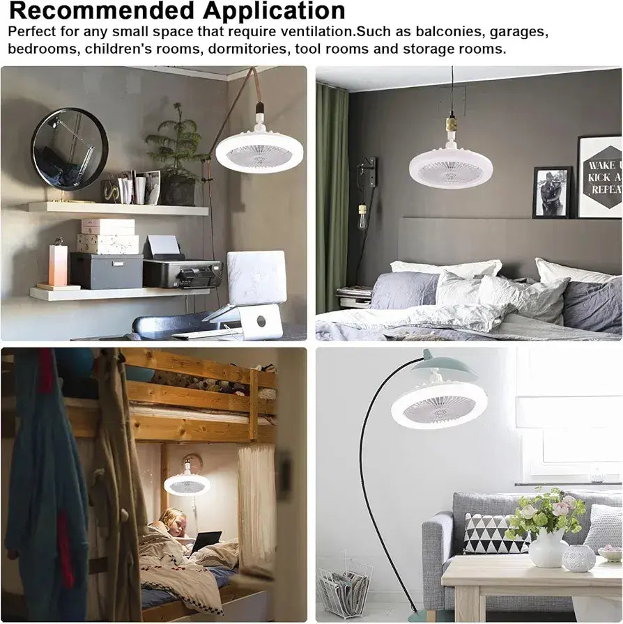Lámpara ventilador techo LED con mando