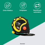 Cinta métrica 7,5 m con imán y bloqueo