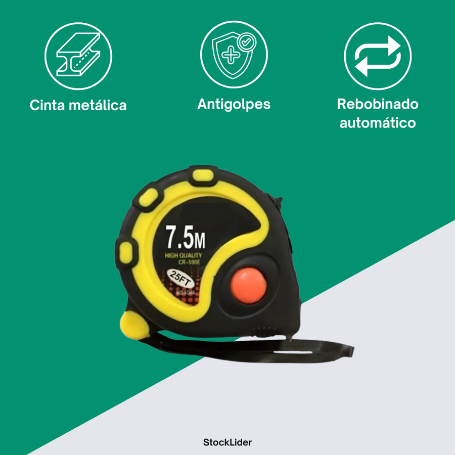Cinta métrica 7,5 m con imán y bloqueo