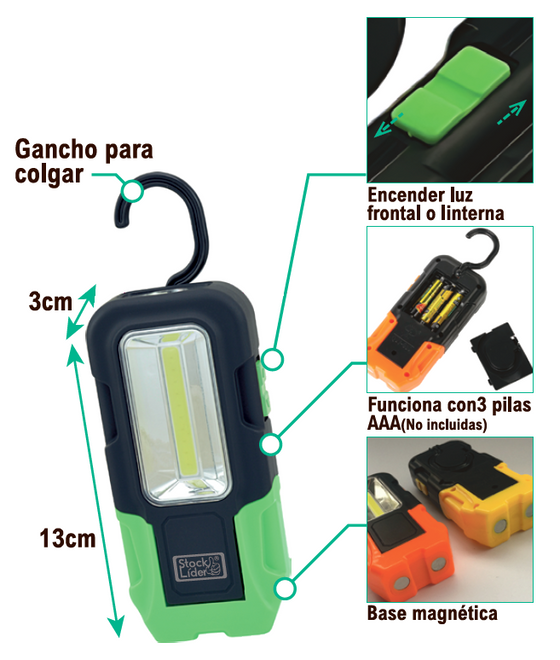 Lámpara de trabajo COB LED compacta