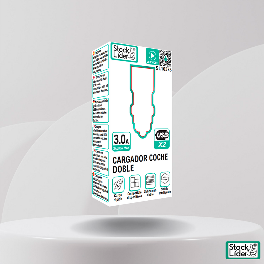Cargador coche doble USB x2 rápido