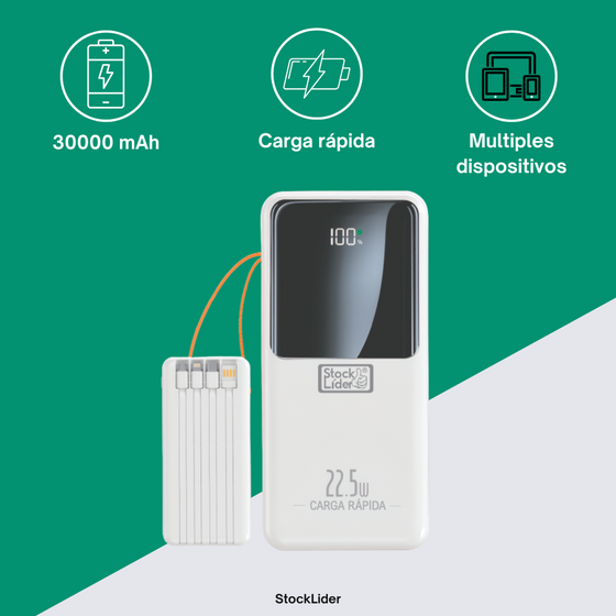 Powerbank carga rápida 30000 mAh