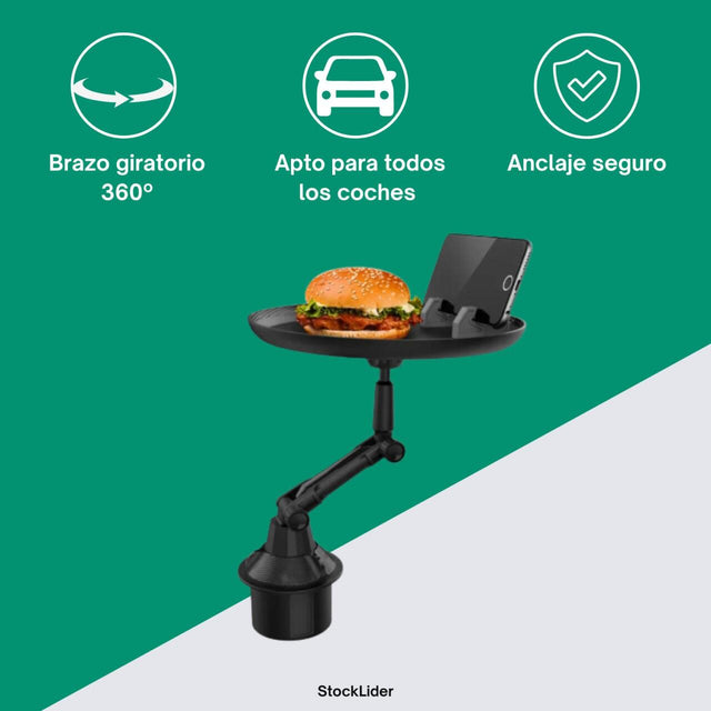 Soporte con bandeja para coche ajustable