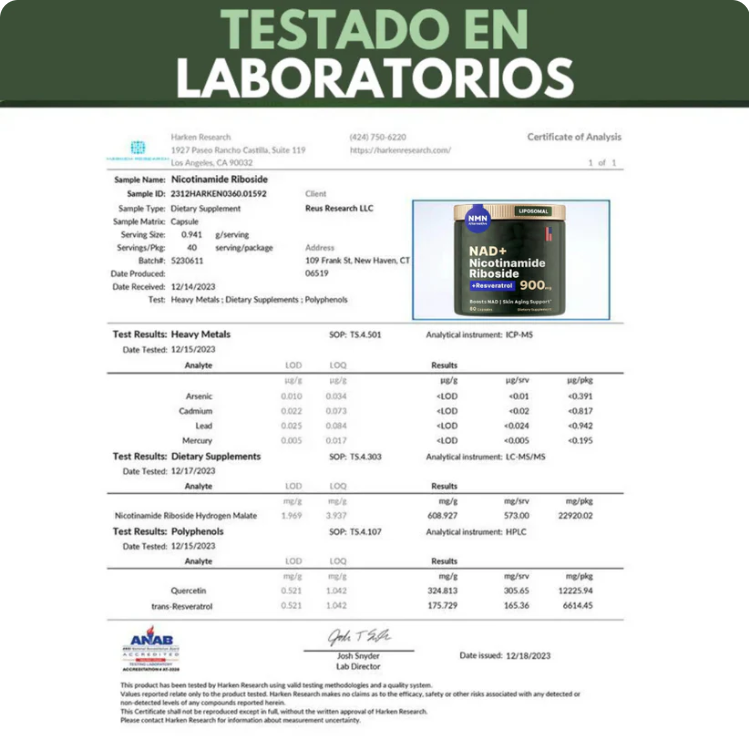 NAD+ Complex liposomal con NR y Resveratrol
