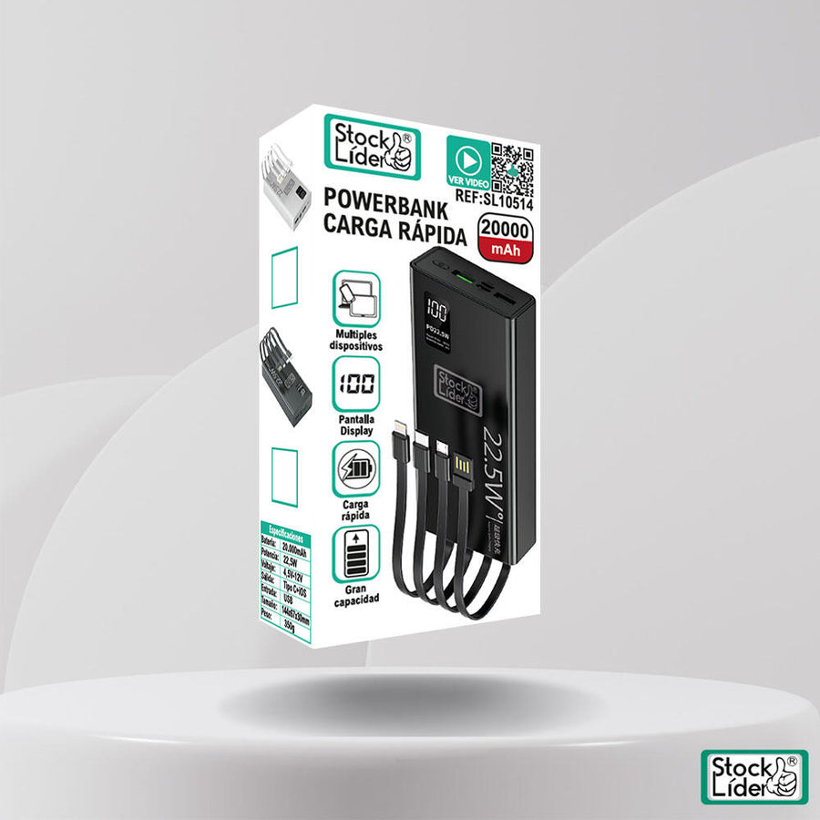 Powerbank carga rápida 20000mAh