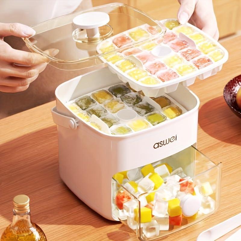 Máquina cubitos hielo 2 en 1 con tapa