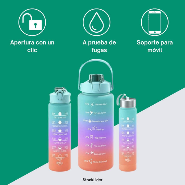 Pack 3 vasos redondos para deporte