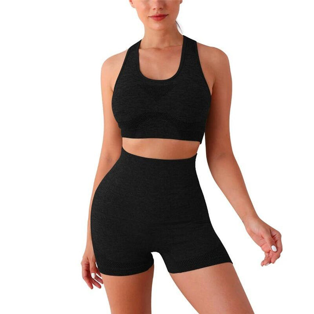 Conjunto Deportivo Mujer Push Up Negro