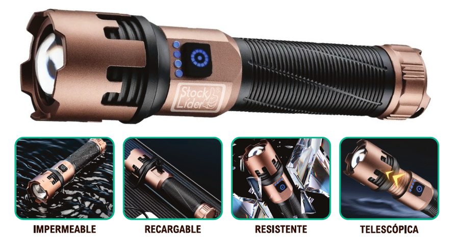 Linterna súper potente recargable USB