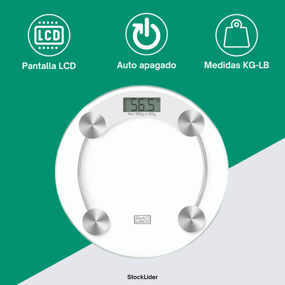 Báscula digital redonda precisa y compacta