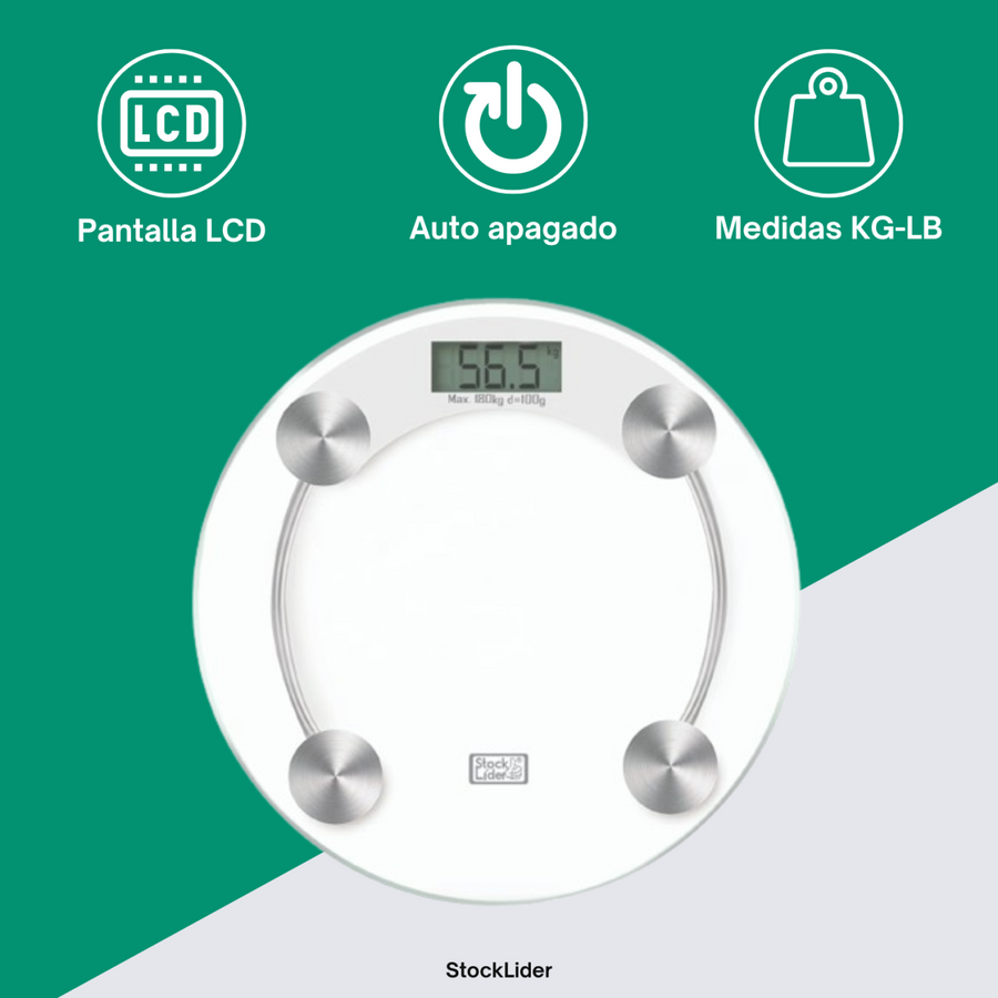 Báscula digital redonda precisa y compacta