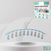 Percha con pinzas para ropa delicada