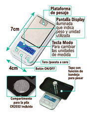 Báscula digital de precisión 0,01 g