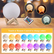Lámpara Luna 16 Colores con Mando