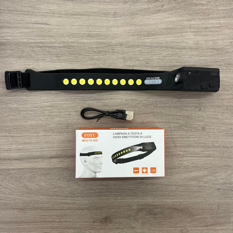 Linterna frontal recargable para exterior