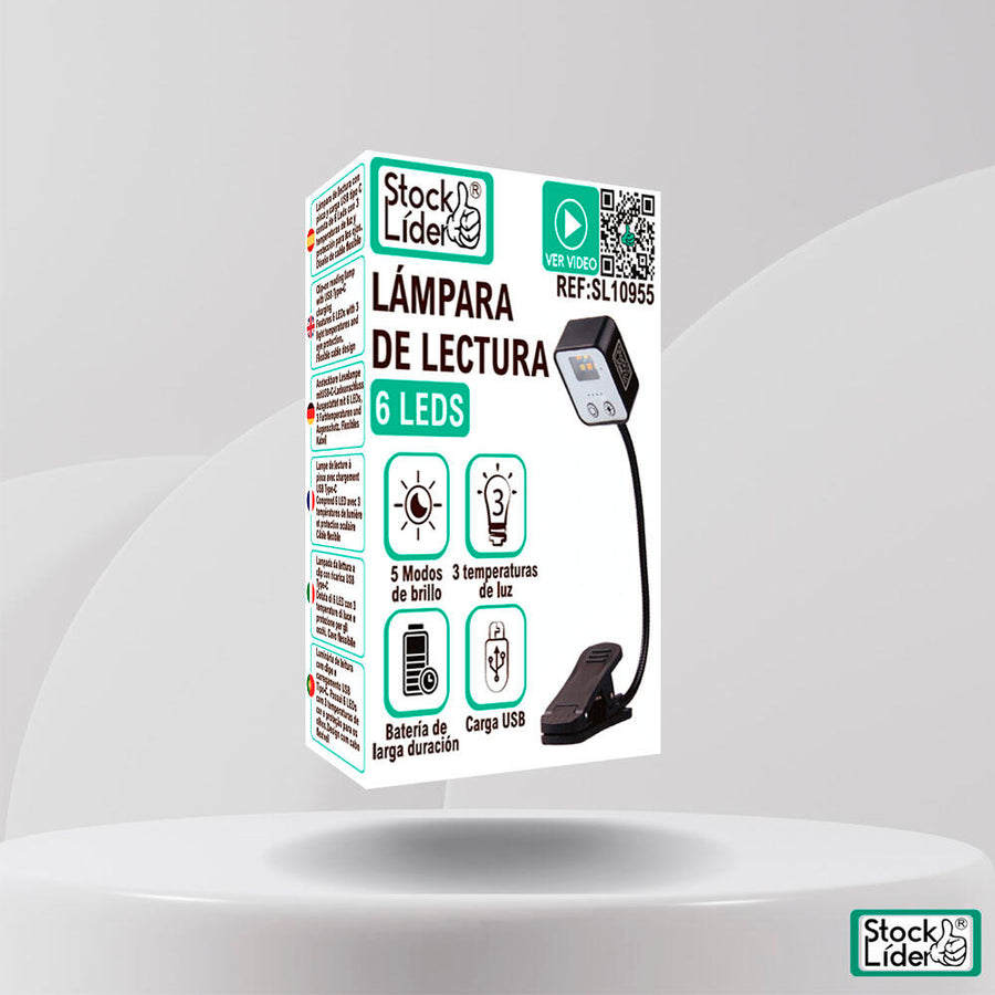 Lámpara de lectura LED con clip