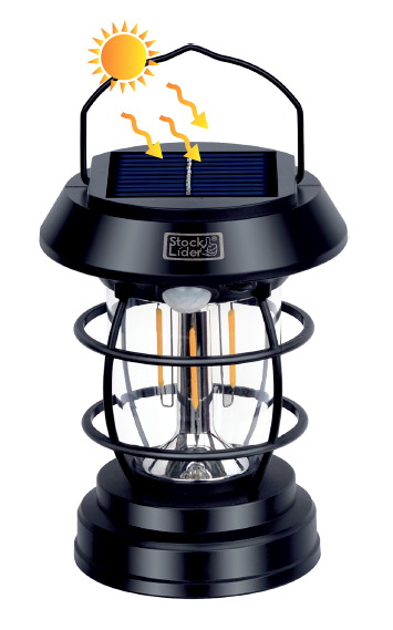 Lámpara solar de camping con sensor