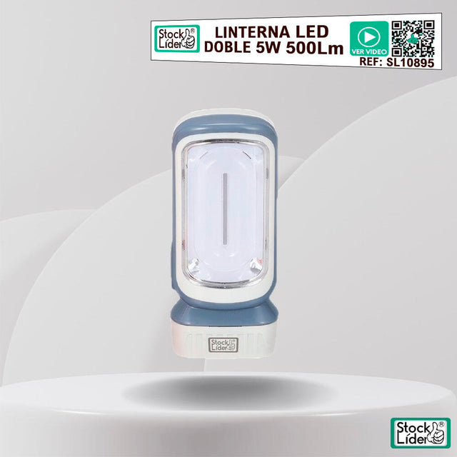 Linterna LED doble 500 lm portátil