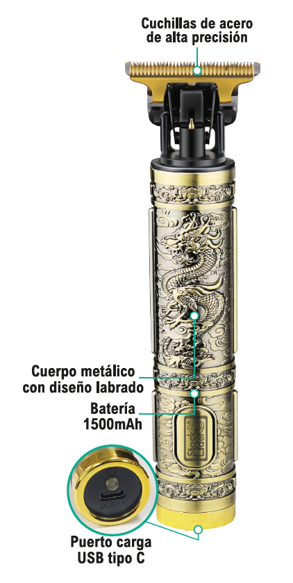Maquinilla cortapelo profesional USB-C