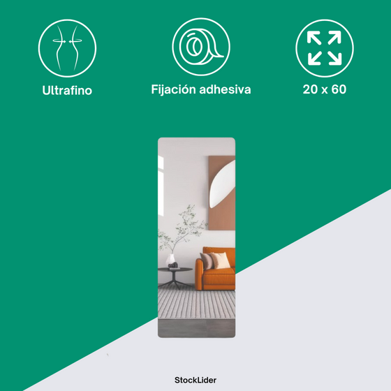 Espejo adhesivo flexible para pared