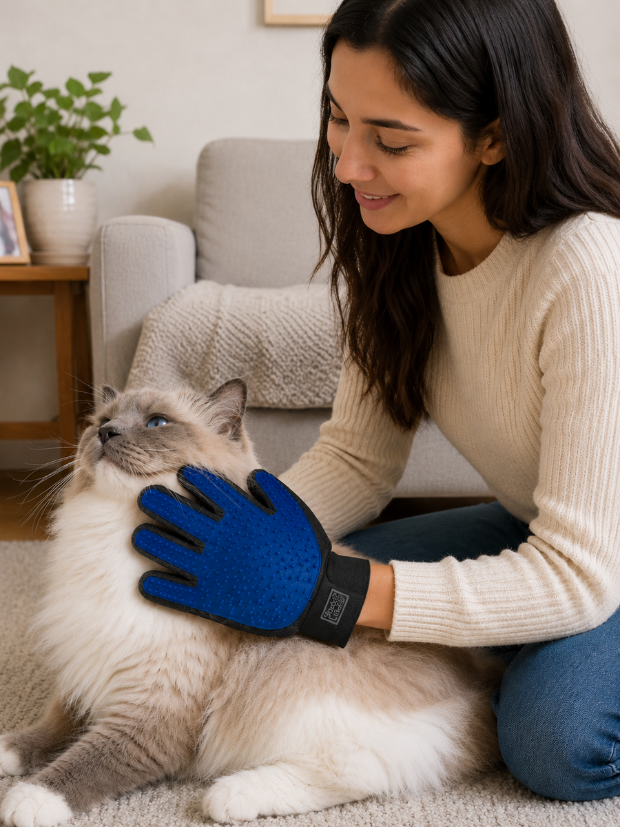 Guante quitapelusas con vaporizador para mascotas