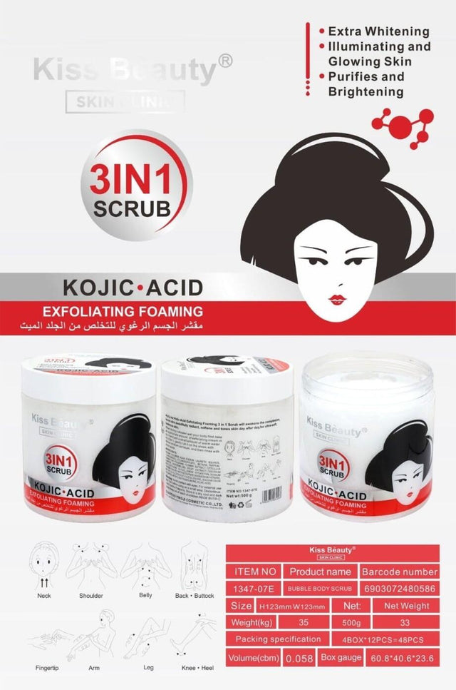 Crema exfoliante ácido kójico 3 en 1