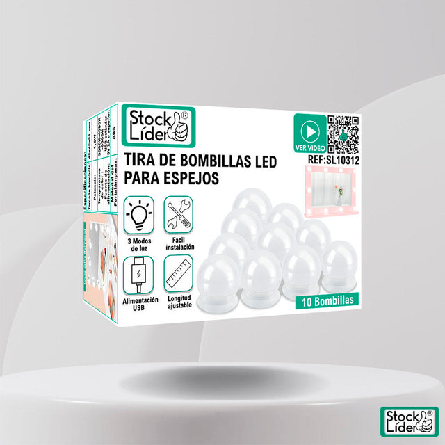 Tira de bombillas LED para espejo USB
