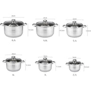 Batería de cocina acero inoxidable 12 piezas