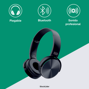 Auriculares Bluetooth plegables con sonido estéreo