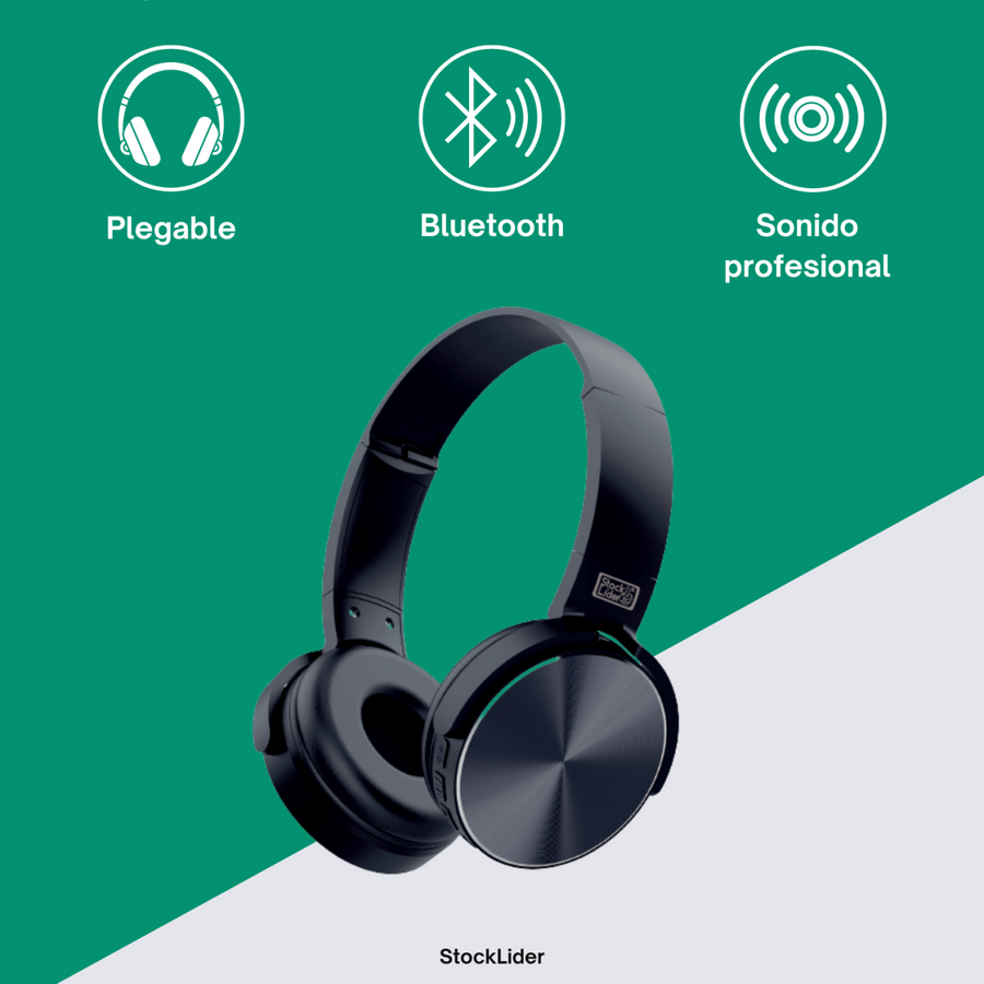 Auriculares Bluetooth plegables con sonido estéreo