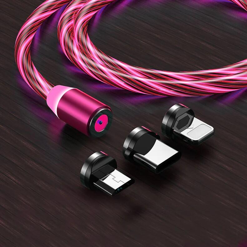 Cable USB magnético 3 en 1 con luz