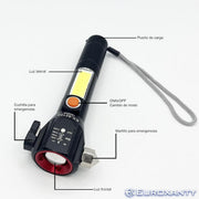 Linterna táctica LED recargable multifunción