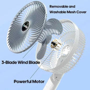 Ventilador portátil con pinza silencioso