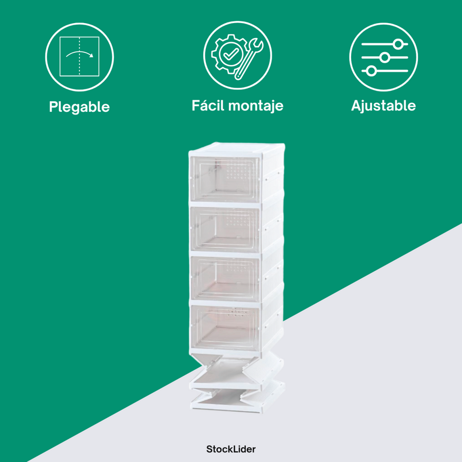 Zapatero 6 plantas plegable con puertas