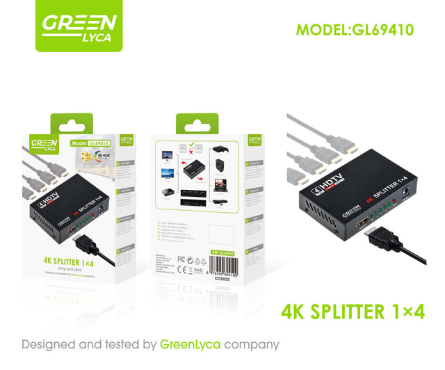 Divisor HDMI 1x4 Full HD para TV y proyector