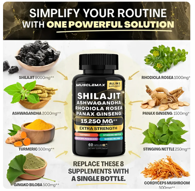 Shilajit con Ashwagandha y Ginseng