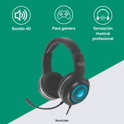 Auriculares gaming RGB con micrófono