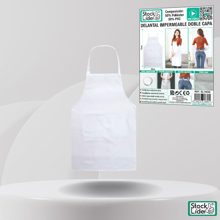 Delantal impermeable doble capa ajustable