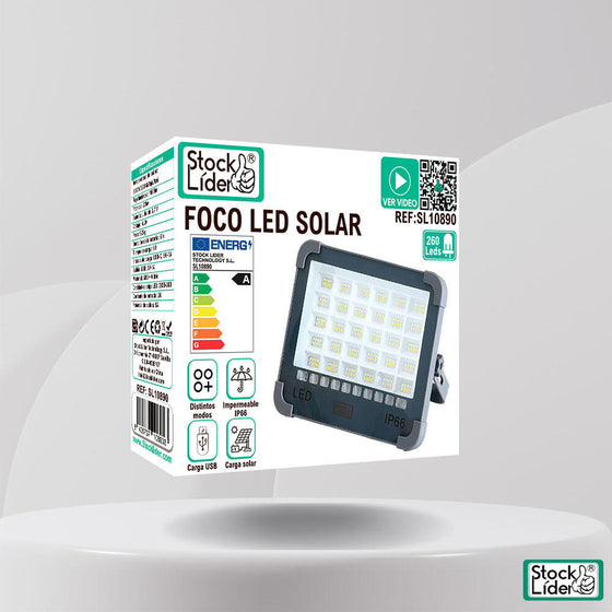 Foco LED solar recargable y portátil