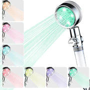 Cabezal de ducha LED con filtro y 360º